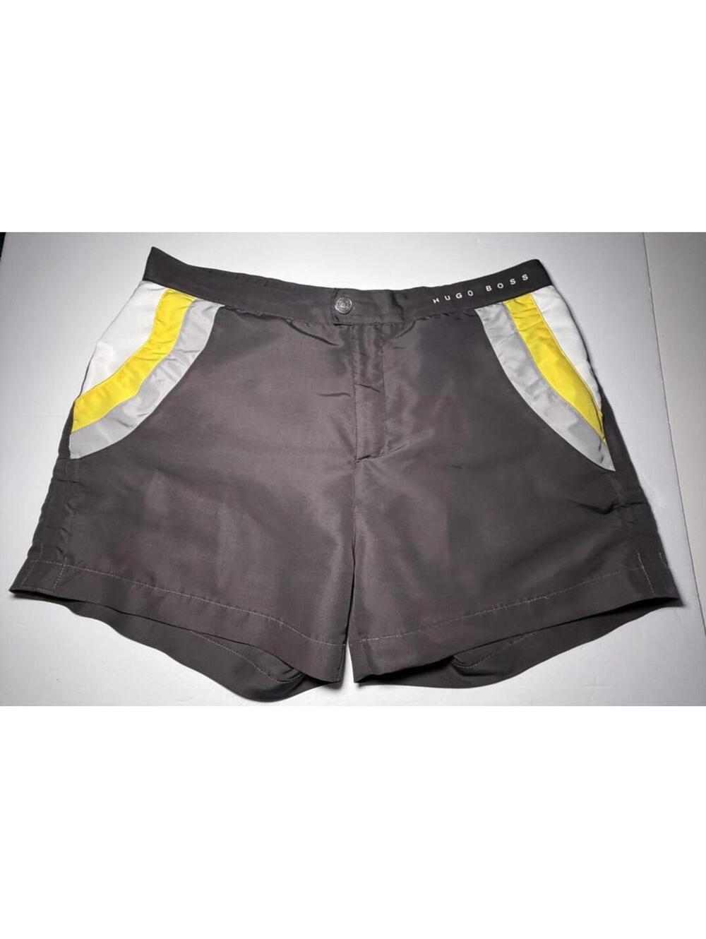 Hugo Boss Swim Shorts Mens Medium w/ Liner Gray Trunks